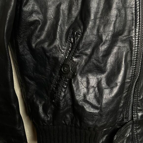 Vintage Mac Mor Wool Lined Genuine Leather Hooded Jacket Small - Picture 5 of 10